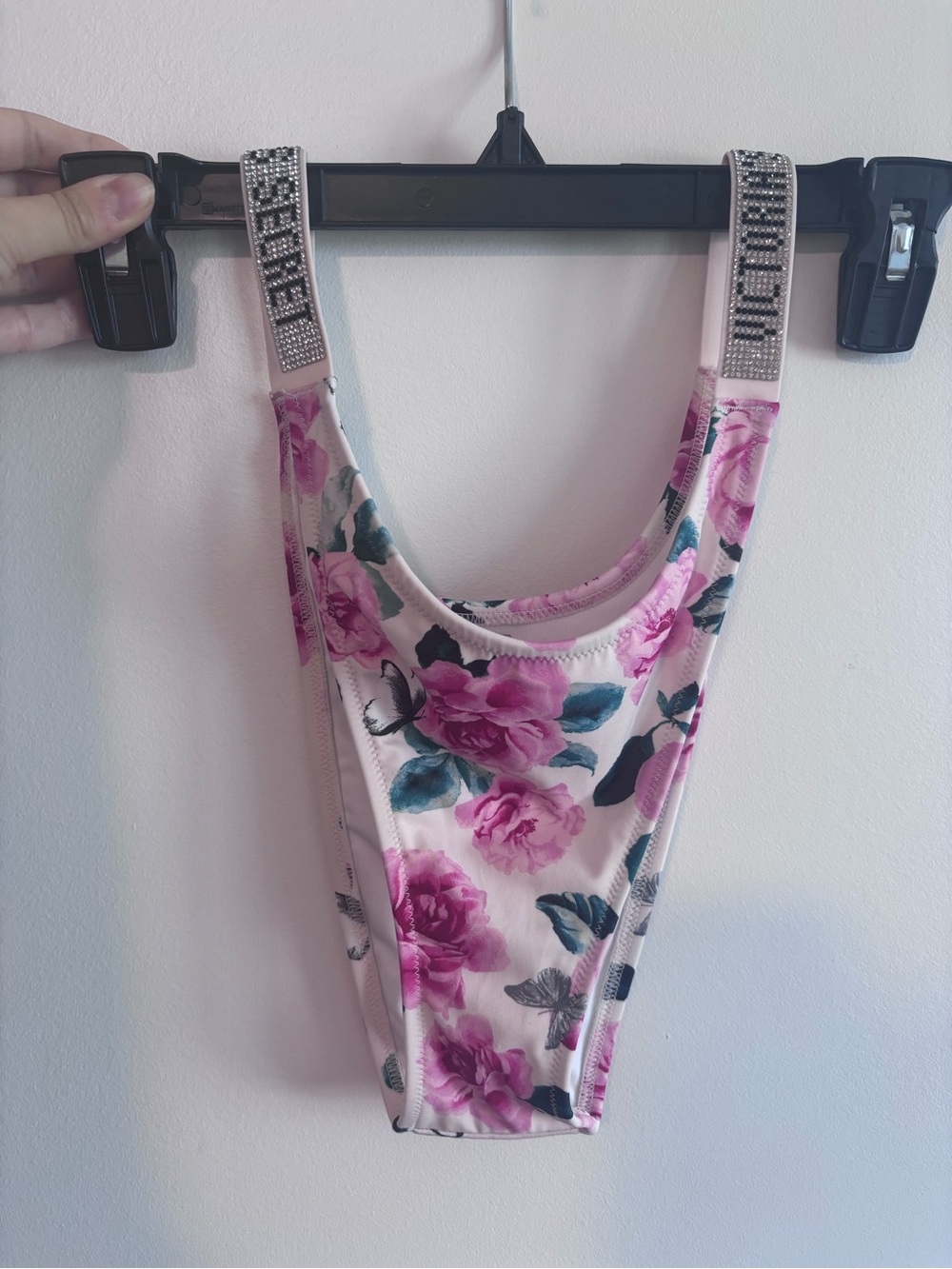 Victoria's Secret Pink Floral Bikini Bottom with rhinestones